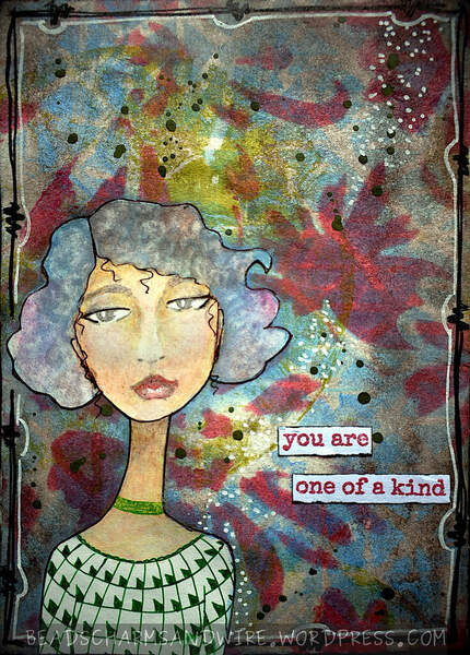 One of a Kind - Art journal spread by Anita