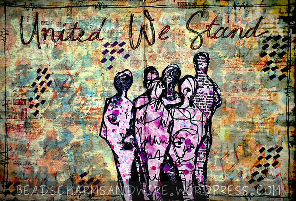 United We Stand - Art journal spread by Anita
